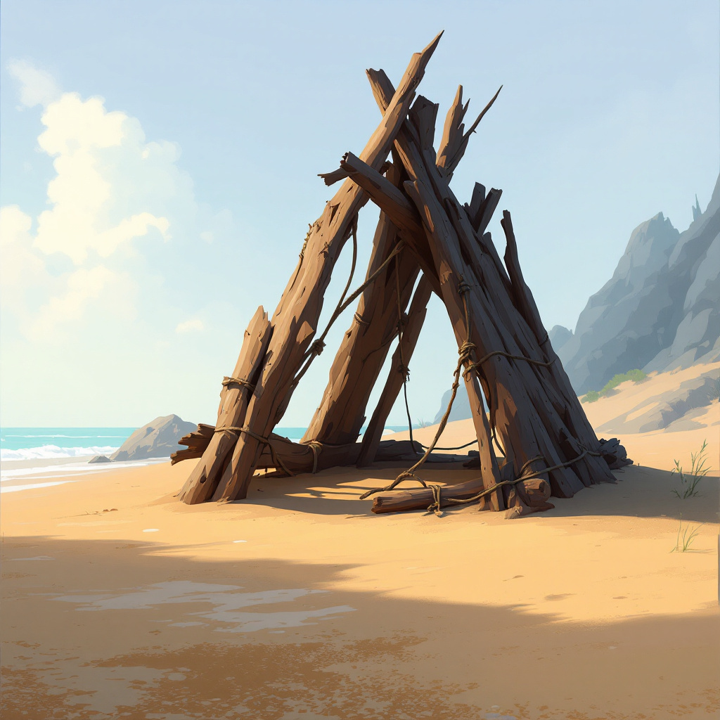 Driftwood shelter — Era 1