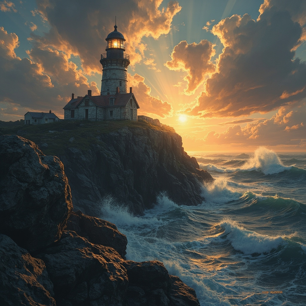 Lighthouse at sunset