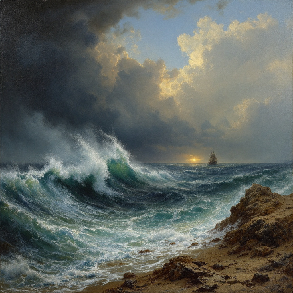Storm at sea
